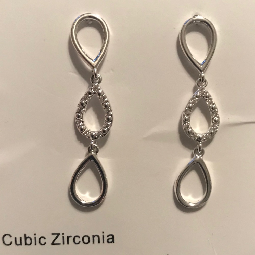 New Directions® Boxed Teardrop Linear Earrings